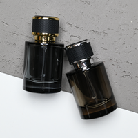 Flacon de parfum vide cylindrique brillant 30ml 50ml 100ml, bouchon noir, or, argenté, logo personnalisé, diverses couleurs - Vente chaude