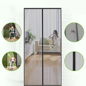 100% Polyester Magnet Door Curtain Mosquito Net Magnetic Door Screen Anti-Mosquito Insect Easy-Fit Magnetic Fly Screen Door Mesh