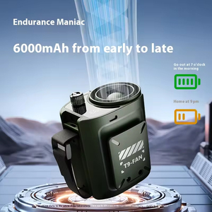 Ventilateur portable à clipser sur la ceinture, rechargeable par USB, mains libres, pour sports de plein air, en plastique électrique - Product Image 3