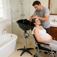 Mobilier de salon moderne-Nouveau bassin de shampooing portable chaud 4 couleurs pratique pour un usage domestique Lavage des cheveux évier chaises de shampooing en plastique