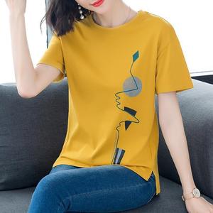 Women's Long Sleeve T-Shirt Autumn Casual Printed Plus Size Middle Aged Outerwear <b>Base</b> <b>Layer</b> Polyester Knitted Full Sleeve - Product Image 5