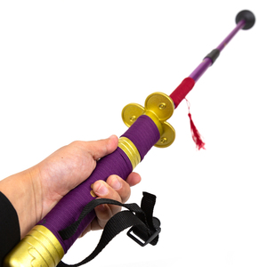 Bâton de randonnée pliable en alliage d'aluminium violet, réglable en 3 sections, avec poignée en EVA et embout en caoutchouc pour la randonnée - Product Image 3