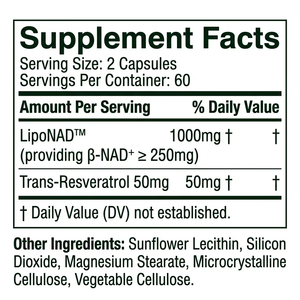 Capsules Liposomales NAD+ Avancées Marque Blanche 1000mg avec Resvératrol 120 Comprimés pour l'Énergie Cellulaire, la Vitalité et un Vieillissement Sain - Product Image 2