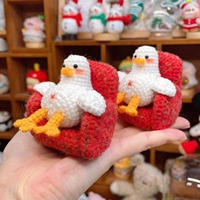 Canard en crochet paresseux, objet de décoration de bureau, adorable jouet en fourrure de canard fait main, porte-clés, décoration de sac, cadeau amusant en forme d'animal