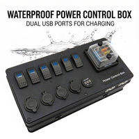 Système de distribution d'alimentation 12V à double batterie 4x4 avec interrupteur à bascule CC, boîtier de commande de capot et panneau avec prise pour UTE, camion, camping-car