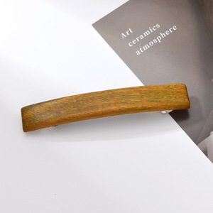 Minimalist style large sandalwood spring <b>hair</b> clip, cool and simple <b>hair</b> clip, side clip, women's Chinese style <b>hair</b> <b>accessory</b>, - Product Image 2
