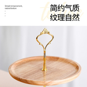 Wooden Double Layer Fruit <b>Plate</b> Round Multi Functional Home Bakery Display <b>Rack</b> For Cake Dessert Pastry Birthday Party - Product Image 4