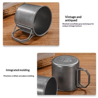 Gobelet pliable YolecenVintage rétro en acier inoxydable 304, pour le camping en plein air, rangement pratique, style industriel, gobelet à boisson