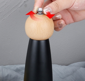 Molinillo de <span class=keywords><strong>pimienta</strong></span> de madera para el hogar de regalo de alta calidad, molinillo de especias ajustable, forma de <span class=keywords><strong>bola</strong></span> <span class=keywords><strong>negra</strong></span>, molinillo de sal y <span class=keywords><strong>pimienta</strong></span> - Product Image 4