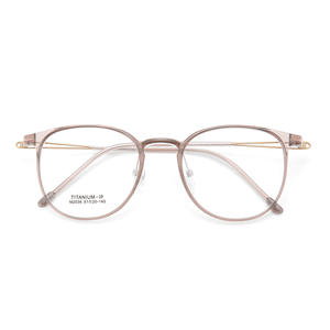 Monture de lunettes ronde en titane Peach Oolong Tea M2036, légère, monture complète, verres en résine, unisexe, origine Danyang - Product Image 2