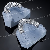 Grillz pour dents personnalisés en argent S925 et or massif 10K, avec diamants Moissanite VVS taille princesse, ajustement invisible supérieur et inférieur, 4, 6, 8, 10 pierres
