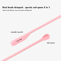 Ensemble de spatules cosmétiques en silicone rouge pour maquillage avec logo gratuit Petit échantillon de mélange Sculpture DIY Grattoir à pot Cuillère à crème longue à double tête