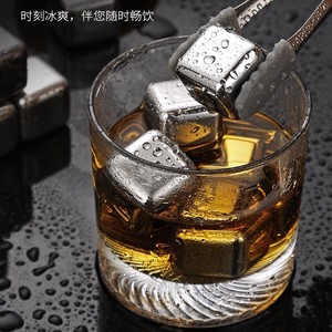 Cubitos de hielo cuadrados de acero inoxidable, 6 piezas, grado alimenticio, para whisky y bebidas, uso en fiestas - Product Image 4
