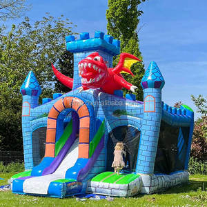 Château gonflable publicitaire pour parc à dinosaures en plein air, toboggan combiné, jeux gonflables, maison de rebond, Hupfburg - Product Image 4