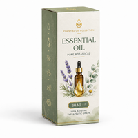 Cartons pliables personnalisés écologiques et recyclables avec fermeture à languette, finition brillante/mate pour la vente au détail de flacons d'huiles essentielles et cosmétiques