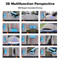 Système de caméra 360° 3D AHD 1080P 4K avec détection IA sur 4 côtés et enregistreur de stationnement pour bus, camion, SUV