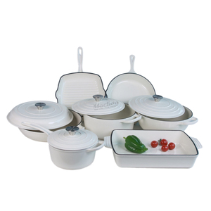 Competitive Price 7pcs Non-stick <strong>Coloured</strong> Enamel Cast Iron <strong>Cookware</strong> Sets Pots and Pans Cooking Pot Set Made in China - Product Image 6