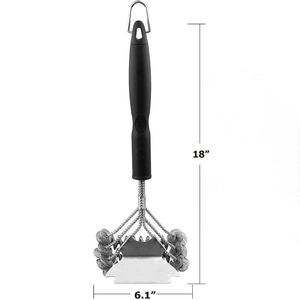 Brosse de nettoyage pour barbecue en acier inoxydable sans poils et grattoir – Ensemble d'accessoires et outils pour grillades – Ventes flash personnalisées - Product Image 3