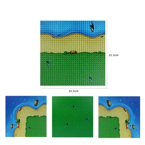 32x32島ビルディングブロックベースプレート構成32*32小さな粒子ビルディングブロック壁子供のおもちゃのためのDIY島のシーン