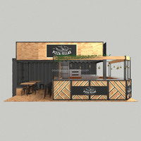 Conteneur modulaire préfabriqué de 30 pieds à double étage, style moderne du milieu du siècle, pour cuisine, restaurant, restauration rapide, café, supermarché, usage extérieur et sur toit