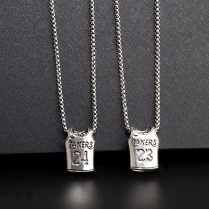 Collier pendentif Alloy Lakers Jersey 24/23, bijoux de basket-ball hip-hop pour hommes - Product Image 4