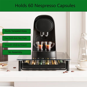 Vente en gros <span class=keywords><strong>Nespresso</strong></span> 40 pièces support de stockage de <span class=keywords><strong>capsules</strong></span> de café tiroir de support de dosettes de café avec comptoir en verre - Product Image 5
