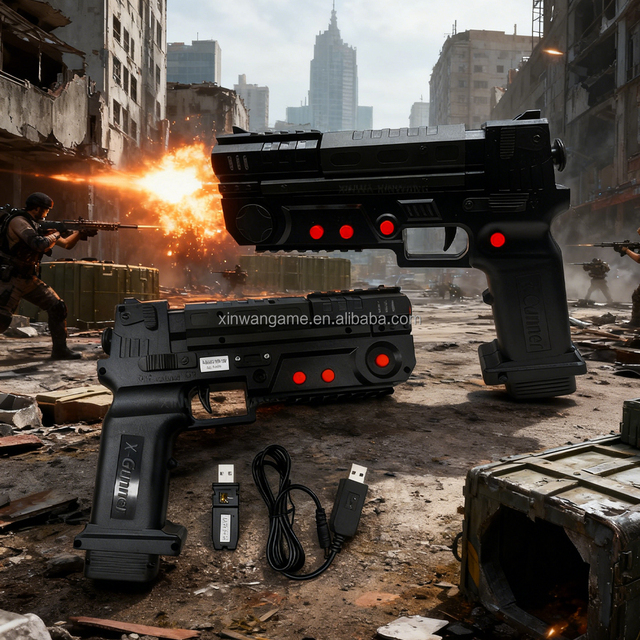 X-GUNNER Wireless Recoil Lightgun for PC for PS3 Plastic Console Shooting Game Machine with Multiple Players Option 4IR Button