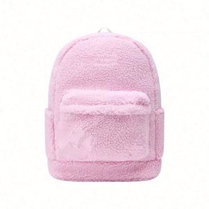 Hot Sale Personalized Embroidered Sherpa Soft Teddy Plush <b>Backpack</b> Soft Plush Fluffy Kids School <b>Backpack</b> - Product Image 2