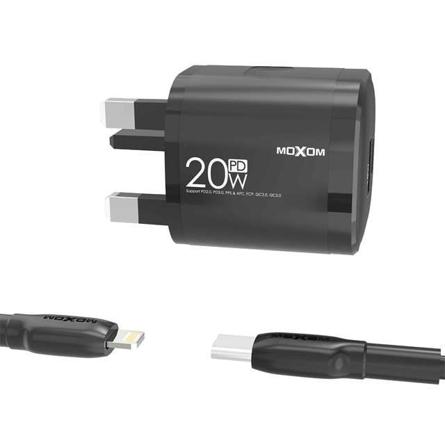 MOXOM PD 20W SCP FCP QC2.0 QC3.0 Fast Charger USB Wall Chargers Original Plug Travel Charger Adapter for Mobile Phone