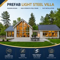 Villa en acier de luxe, structure préfabriquée en acier avec conception personnalisée pour des projets de logement haut de gamme