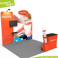 Stand d'exposition pliable en aluminium 10x10, stand de salon professionnel avec installation facile, tissu tendu 10 pieds pour les foires