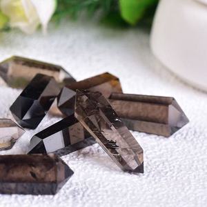 Venta al por Mayor de Cuarzo Ahumado Natural de Alta Calidad, Varita de Cristal Hexagonal de Doble Terminación, Torre de Cristal para Reiki, Chakra, Feng Shui, Decoración del Hogar, Regalo - Product Image 4