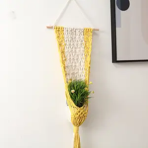 Vaso de planta pendurado na parede, vaso para plantas, flores para pendurar na parede, macrame, 2021