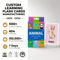 Cartes mémoire en papier écologiques avec logo personnalisé, jeu éducatif pour enfants, jeu familial, cadeaux, 500 pièces, vente en gros