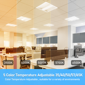 DLC Certified High Bay Workshop <b>Light</b> 2x4/2x2 <b>LED</b> Panel Troffer IP20 Rated 5-Year Warranty 5600LM <b>Dimmable</b> 3500K-6500K Color - Product Image 4