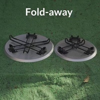 Table pliante en métal noir avec plateau perforé, portable, compacte, ronde, pour l'extérieur, patio, café, table d'appoint, table à manger