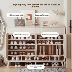 Gabinete de almacenamiento de entrada elegante sin instalación 2025, superventas, muebles para el hogar de gama alta, zapato de madera de pared integrado para el hogar - Product Image 3