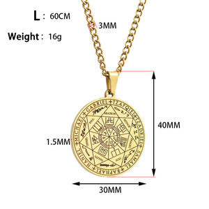 Colgante con diseño de los 7 Arcángel para mujer, joyería de moda, amuleto religioso, sello de escritura, tótem, Runa - Product Image 2