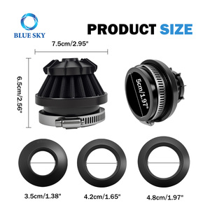 <span class=keywords><strong>Filtre</strong></span> à air universel pour carburateur de moto, VTT, Pit Bike, <span class=keywords><strong>filtre</strong></span> à air à haut débit avec entrée de 35/42/48/50 mm et pince - Product Image 2
