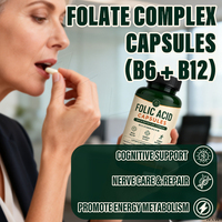 Capsules d'acide folique à marque privée, composé de choline et d'inositol, micronutriments pour le soutien nutritionnel quotidien des tissus nerveux et de l'énergie