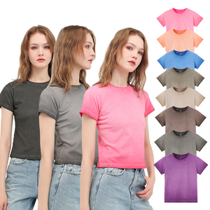 Camiseta Corta de Verano Estilo Americano para Mujer, 240G, Ajustada, Transpirable, 100% Algodón, con Estampado Digital, Talla <span class=keywords><strong>XS</strong></span> - Product Image 1