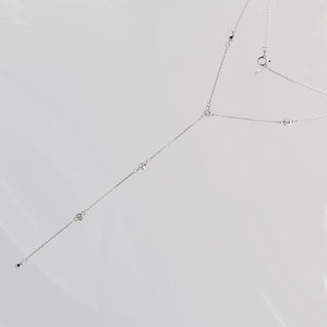 Collar de Plata de Ley 925, Cadena de Clavícula en Forma de U, Diseño Simple y Elegante, Uso Diario, Color Oro Blanco - Product Image 1