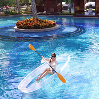 Kayak monoplace en polycarbonate de haute qualité, coque monobloc transparente, résistant aux rayures, fond transparent, idéal pour le tourisme