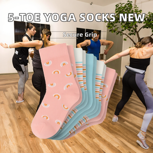 New Arrival 5 Toe Yoga Dance Pilates Crew Ankle Non Slip <b>Grip</b> <b>Socks</b> Women Knitted Professional Standard Winter Birlag Sports - Product Image 2