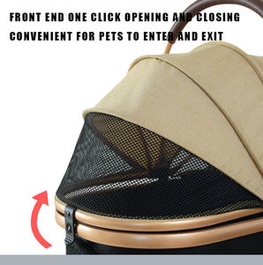 Poussette de voyage pliable de luxe <span class=keywords><strong>pour</strong></span> petits animaux de compagnie Transporteur <span class=keywords><strong>pour</strong></span> animaux de compagnie à 4 roues <span class=keywords><strong>pour</strong></span> chats et chiens Solution de voyage mobile - Product Image 5