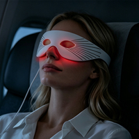 Masque oculaire de luminothérapie rouge LED, appareil de photothérapie pour les cernes, masseur oculaire anti-âge, masque de sommeil portable