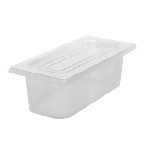 Vente en gros de récipients transparents jetables en PET de qualité alimentaire 5L pour crème glacée/gelato casserole en plastique avec couvercles