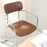Chaises de salle à manger minimalistes de luxe léger, tabourets de salle à manger design avec dossier, tabourets rétro en fer pour café et salon de thé
