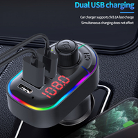 Chargeur de voiture C12, transmetteur FM Bluetooth, double chargeur USB 5V3.1A/1A avec type C 5V3.1A, appels mains libres