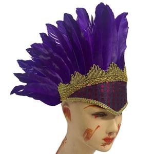 Kepala <span class=keywords><strong>Indian</strong></span> warna-warni hiasan kepala kinerja Hari anak-anak pesta Halloween alat peraga hiasan kepala bulu kustom - Product Image 2